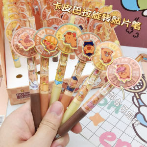 Capabala Theluckyroller Patch Gel Pen Fun Online Red High-Looking Ins Japanese Style Secondary Yuan Cute Super Cute Capybara Creative St Head Quick-Drying Signature 0.5 Black Gel Ink Pen Student Prize