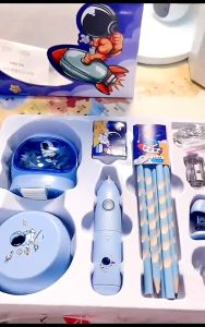 11 in 1 Elektrik Rautan Penghapus Vacuum Pensil Perkakas Belajar Anak Kado Electric Stationery Set