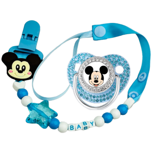 Disney | 2026 Newborn Pacifier Kawaii Baby Chain Clip Transparent Bling Nipple Baby Pacifier Holder Teeth Free of Bisphenol a Baby Shower