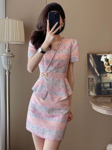 SUYE | Height-Boosting Stylish Two-Piece Dress Set for Summer Office