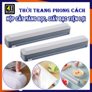Hộp Cắt Màng Bọc Thực Phẩm Giấy Nến  Giấy Bạc Tiện Ích - Hộp Đựng Màng Bọc Bằng Nhựa Kèm Dao Cắt Tiện Dụng