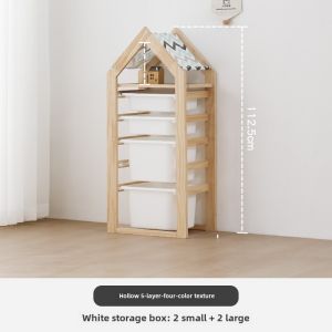 Toy Storage Cabinet Solid Wood Corner Cabinet Baby Supplies Car Picture Book Bookshelf Two-in-One Storage Kids Storage Cabinet