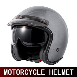 Cruise retro motorcycle semi-helmet motorcycle three-quarters helmet summer four-season breathable electric vehicle helmet safet