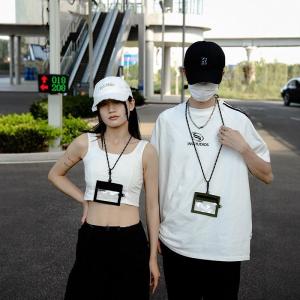 มัลติฟังก์ชั่น นักเรียน รถบัสผ่านคอแขวนกระเป๋าสตางค์ผู้ถือบัตรประจําตัววิทยาเขตทํางานกระเป๋าป้ายชื่อ อินเทรนด์ เยาวชน ซิป กระเป๋า