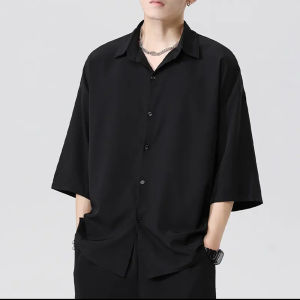 Áo Sơ Mi Nam Tay Ngắn Mùa Hè Ice Silk Thoáng Khí Nhanh Khô Mát Mẻ Áo Khoác Ngoài Mỏng Chống Nắng Bằng Polyester