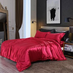 Silk Four-Piece Set Fitted Sheet European-Style Bare Sleeping Mulberry Silk Quilt Cover Ice Silk Bed Sheets Silk Bedspread Quilt Single Bedding