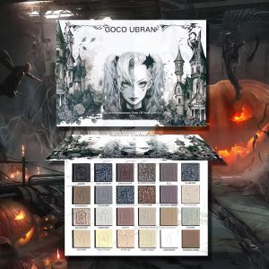 พาเลทอายแชโดว์เนื้อแมท 24 สี สไตล์ดาร์กพังก์ สำหรับฮาโลวีน คอสเพลย์ พาเลทอายแชโดว์เรืองแสงสำหรับผู้หญิง ชุดแต่งหน้า