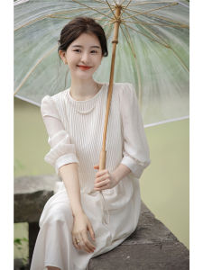 GOUWU | Vintage French Style White Dress