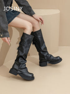 Josiny | Thick Sole Western Long Boots