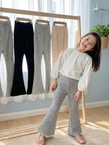 Floral Dots Ruffle Bell-Bottoms Girls Trousers