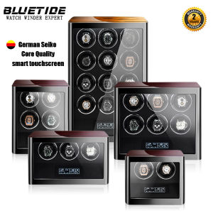 BLUETIDE【Key-locks】watch winder box automatic 2/3/4/6/9/12 Slots wooden watches storage box with Remote Touch Screen Watch shaker