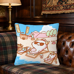 Sanrio | Sanrio GaoPawaru Pillow Covers Cartoon Sofa Decorative Home Double-sided Printing Short Plush Cushion Cover Christmas gifts