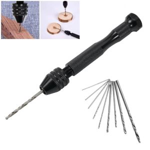 Mini Hand Drill with 0.8-3.0mm Drill Bits Set Rotary Tools for Jewellery and Models Hobby DIY Wood Craft Handmade Tools