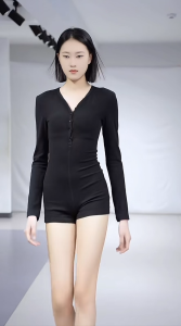 บอดี้สูทแขนยาว ผู้หญิง ชุดโยคะ ดีเทลกระดุมหน้าจริง เนื้อผ้าร่องอย่างดี กระชับยืดหยุ่น เก็บทรง ดีไซน์สวยงาม ใส่สบาย ชุดฟิตเนส #1206