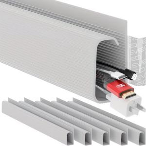 1pc 40x5.1cm The Cable Management Of PVC Desktop Cable Tray Is Located Under The Desktop Cable Tray.​