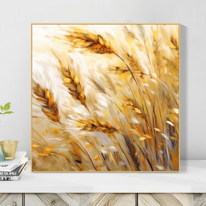Golden Wheat Ear Harvest Diy Digital Oil Painting Hand Drawing Acrylic Restaurant Decoration Oil Color Hanging Picture Stress Relief