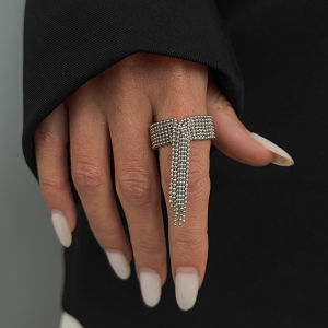 Ingemark | Ingemark Creative Copper Beads Tassel Adjustable Open Ring for Women Vintage Punk Knuckle Rings Men Couple Jewelry Accessories