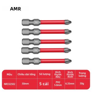 Bộ Mũi Vặn Vít Từ Tính Chống Trượt Mô-men Xoắn Cao Chống Nước Đầu Phillips Ph2 Kích Thước 25/50/65/70/100mm Dùng Cho Máy Vặn Vít Lực Mạnh