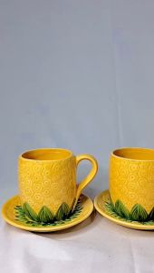 [ READY ] - Cangkir 1 Pasang Motif Nanas Besar Keramik / Kado Unik / Hampers Cantik / Gelas Lucu / Cangkir Cantik / Set Teko Murah / Cangkir