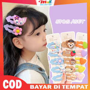 MALL - Jepitan Rambut Anak Perempuan 5Pcs/Set Jepit Wanita Style Korea Karakter Cantik KCR36