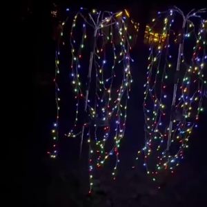 Solar LED Firework Light Outdoor Waterproof 8 Modes Willow Fairy String LightsStake Lights For GardenLawnYardPathwayBalcony