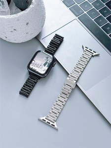 Suitable for Apple Watch AppleWatch Strap S9 Chain Stainless Steel S10 Stainless Steel S7 Steel Belt Se Stylish S8 Trendy 40/41 Mens and Womens Iwatch6/5/4/3 Metal Ultra Strap