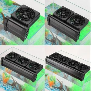 HATELI Mini Aquarium Fish Tank Automatic Temperature Control Fan Water Cooling Aquarium Fan Water Silent Audio 1 to 5 Speed Fan Set Reduce Water Temperature