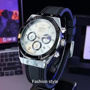 OLEVS | OLEVS 9911 Đồng Hồ Thể Thao Nam Dạ Quang Chuyển Động Thạch Anh Chống Nước Chronograph Ngày Mặt Số Nhỏ Chống Sốc Dây Đeo Silicon Đồng Hồ Đeo Tay