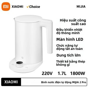 Bình Đun Nước Thông Minh XIAOMI MIJIA 2 Pro Điện Tử Dung Tích 1.7L Màn Hình LED Thiết Bị Nhà Bếp Với Điều Khiển Nhiệt Độ Thông Minh 24 Giờ
