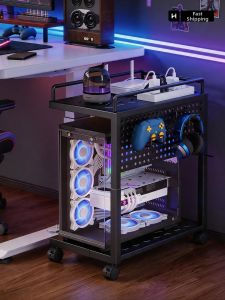 Moveable Desktop PC Case Support Stand Storage Tray