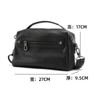 Mens Crossbody Bag Top Layer Cowhide Business Casual Multifunctional Handbag Trendy Single Shoulder Bag Street Style