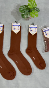 FULFFY ถุงเท้านักเรียนสีน้ำตาลแบบยาวผ้าไนลอน 1แพ็คมี6คู่/12คู่ มีไซส์ 5-7 7-9 9-12 สินค้ามีพร้อมส่งไม่ต้องรอนาน