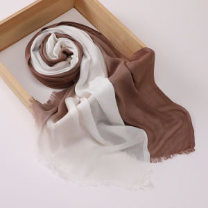 Muslim Two Color Hijabs Gradient Scarf Muslim Shawl Wrap Islamic Women Headscarf Shawls Supplier