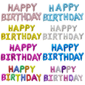 16 Inch Happy Birthday Foil Balloon 13 pcs Alphabet Set Various Colour Belon Hair Jadi Birthday Party Decoration