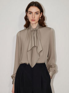 Basic House | Chestnut Sash Layerable French Style Shirt