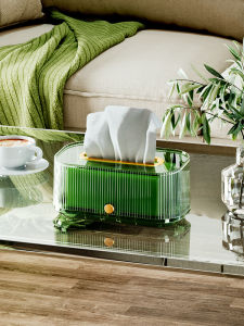 Luxury Home Use Tissue Box Creative Kitchen Coffee Table Face Wash Cloth Storage Box High Value Rectangle Plastic Organizer