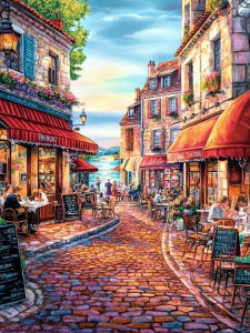 Jigsaw Puzzle 500/1000/1200/2000PCS Seaside House Street Scene Brain Teaser Calming Activity Decor Gift