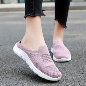 ใส่สบาย ฤดูร้อน ส้นแบนแบบสวม ผู้หญิง รองเท้าแตะ นุ่ม ก้น ตาข่าย รองเท้าตาข่ายแม่ขนาดใหญ่ด้านบน ลำลอง แบบคัตเอาท์