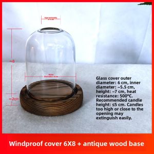 Aromatherapy Glass Candlestick Diptyqu Heat-Resistant Transparent Glass Extinguishing Lampshade Home Candle Ornaments Windproof Glass Cover