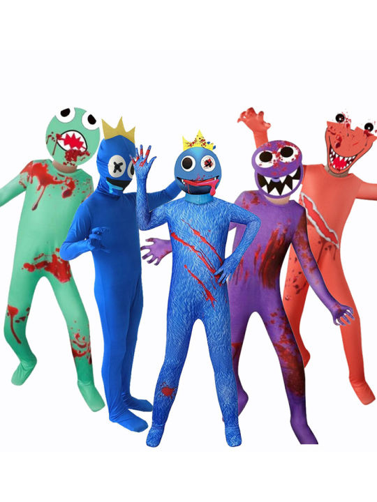 Rainbow Friends Costume Kids Boys Blue Monster Wiki Cosplay Horror Game Halloween Jumpsuit Canival Birthday Party Costume