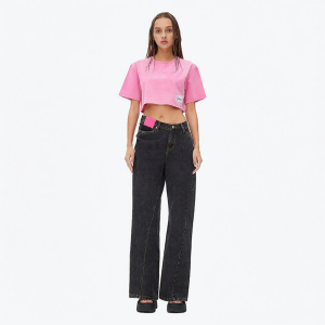 ANN ANDELMAN | Deconstructed High-Waist Tapered Twist Waist Jeans