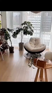 SAINTVILLA Modern cushioned rocking chair with plush seats and metal legs