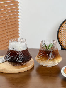 Retro Ice American Latte Glass Coffee Cup Whiskey Glass Foreign Liquor Cup Juice Cup Beverage Cup Transparent Unlead Glass Handmade