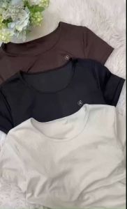 ArayaLady เสื้อครอปแขนสั้น เสื้อออกกำลังกายแขนสั้น จั๊มเอว ทรงสวยใส่สบาย AT-JYTD001