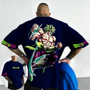 Bandai | Dragon Ball Anime Broli Joint Cotton T-shirt Summer Mens and Womens Street Hip Hop Loose Casual Oversized Short Sleeve Top