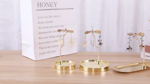 Stainless Steel Metal Rotating Spining Windmill Candlestick Scented Candle Holder Home Decoration