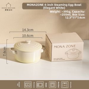 MODERN SWEETHOME | Steaming Eggs Ceramic Steaming Bowl With Lid