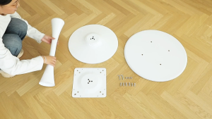 DIODIY White Round Dining Table With 2 chairs for 2 Person 24 Inch Small Tulip Table with Pedestal for Living Room Mid Century Modern Kitchen Tables for Office Bistro Pub Bar Wood Circle Cafe Tables Set