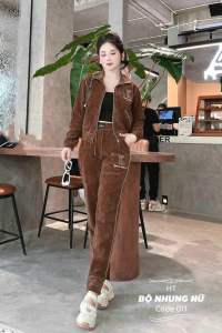 Bộ Đồ Nhung Nữ Cao Cấp.Bộ đồ thể thao nhung siêu sang.Bộ Nhung Nữ Thể Thao phong cách.