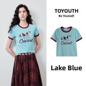 Toyouth | Starry Cat Print Slender T Shirt